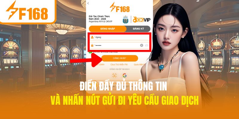 Đăng Nhập F168 Dễ Dàng, Nhanh Chóng Và An Toàn Tuyệt Đối 2 Nhấn nút đăng nhập để truy cập kho game của nhà cái